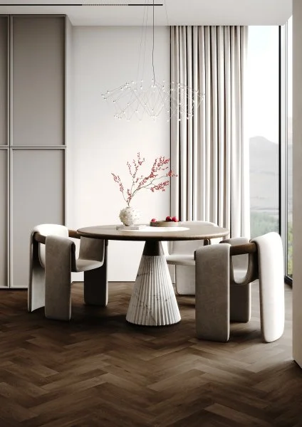 Кварц-виниловая плитка Fargo Herringbone 44-7009-24 Дуб Шварцвальд в Волгограде