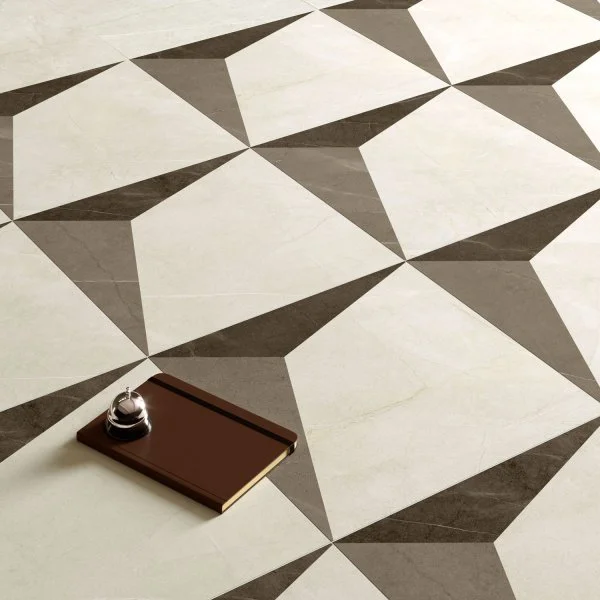 Керамогранит Coliseum Фьямма Уайт Вставка Фрэйм 60х60 (Натуральный и Реттифицированный) в Волгограде