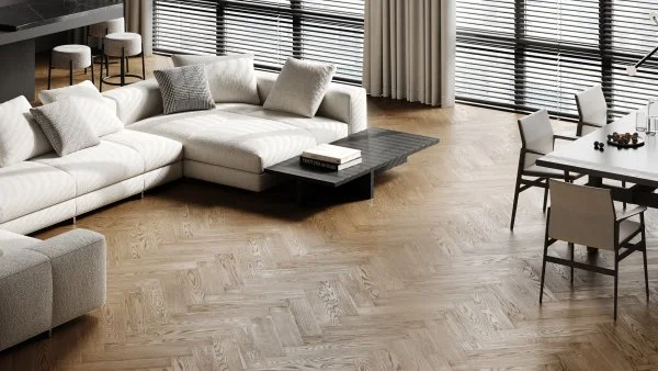 Паркетная доска Quartz Parquet Английская Ёлка Дуб Карельский 33-419 в Волгограде