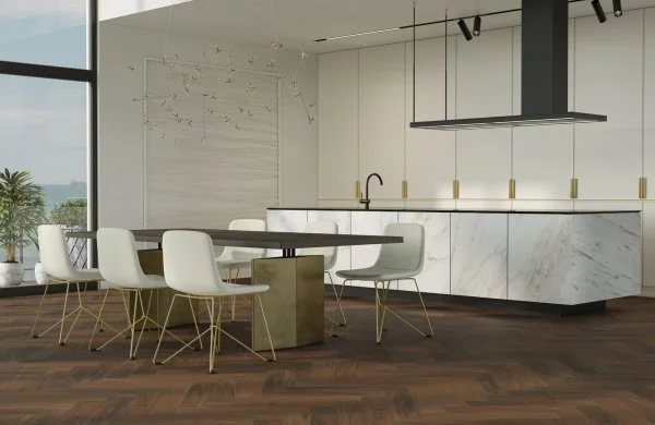 Паркетная доска Quartz Parquet Английская Ёлка Орех Американский 33-400-29 в Волгограде