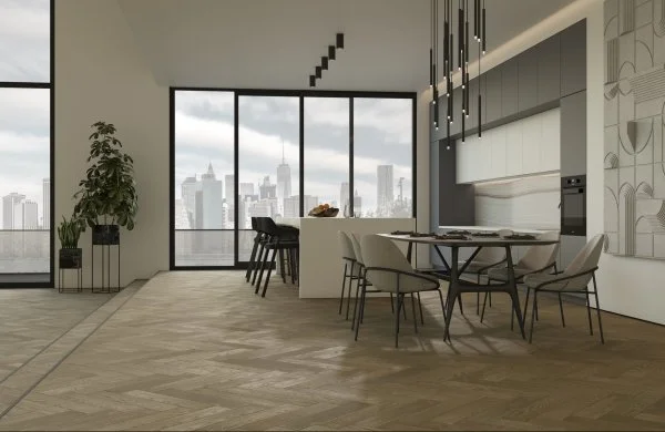 Паркетная доска Quartz Parquet Английская Ёлка Дуб Карельский 33-419 в Волгограде